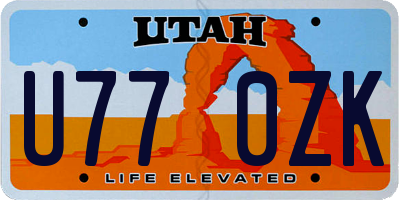 UT license plate U770ZK