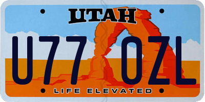 UT license plate U770ZL