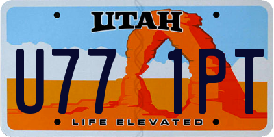 UT license plate U771PT