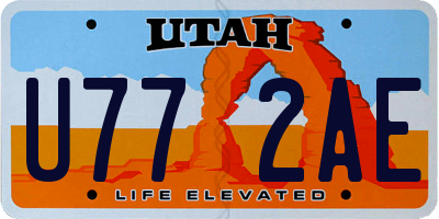 UT license plate U772AE