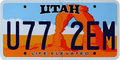 UT license plate U772EM
