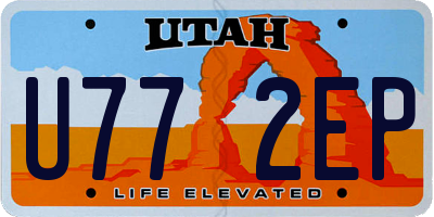 UT license plate U772EP