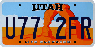 UT license plate U772FR