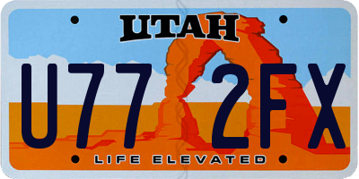 UT license plate U772FX