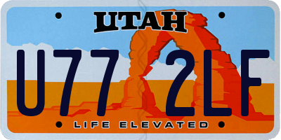 UT license plate U772LF