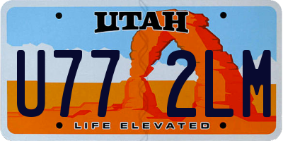UT license plate U772LM