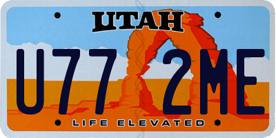 UT license plate U772ME