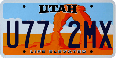 UT license plate U772MX