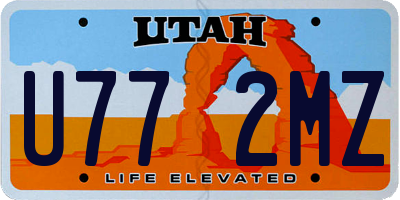 UT license plate U772MZ