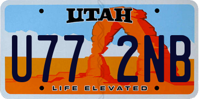 UT license plate U772NB
