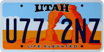 UT license plate U772NZ