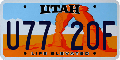 UT license plate U772OF