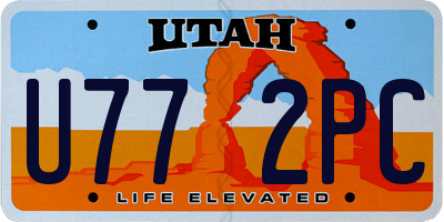 UT license plate U772PC