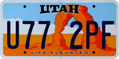 UT license plate U772PF