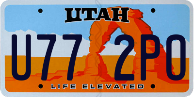 UT license plate U772PO