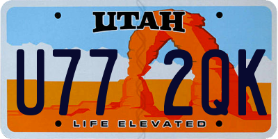 UT license plate U772QK