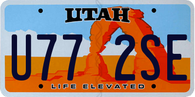 UT license plate U772SE