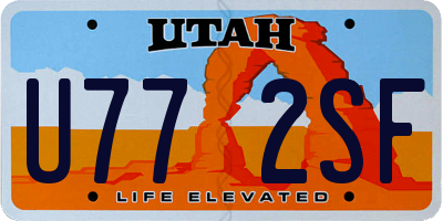 UT license plate U772SF