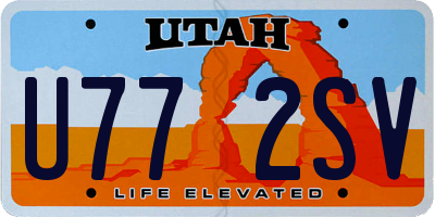 UT license plate U772SV