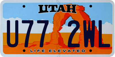 UT license plate U772WL