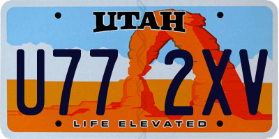 UT license plate U772XV