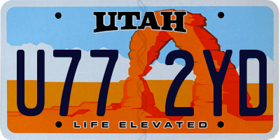 UT license plate U772YD