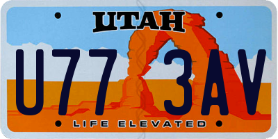 UT license plate U773AV