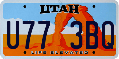 UT license plate U773BQ