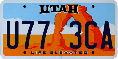 UT license plate U773CA