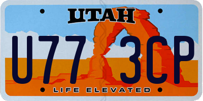 UT license plate U773CP