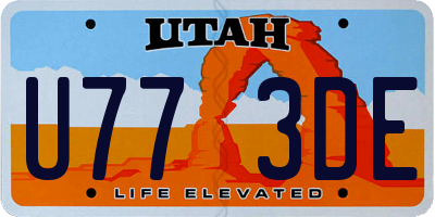 UT license plate U773DE