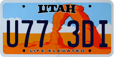 UT license plate U773DI