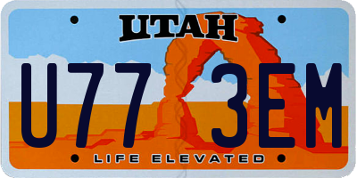 UT license plate U773EM