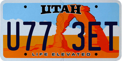 UT license plate U773ET