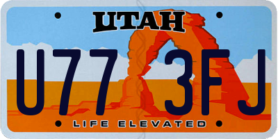 UT license plate U773FJ