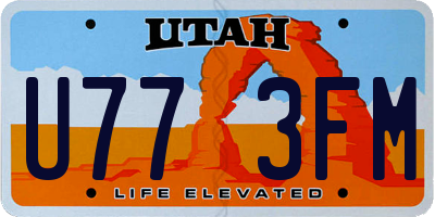 UT license plate U773FM