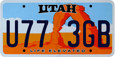 UT license plate U773GB