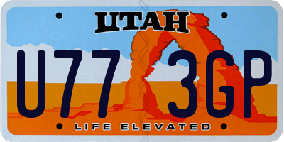 UT license plate U773GP