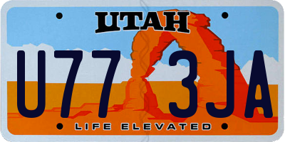 UT license plate U773JA