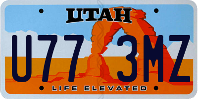 UT license plate U773MZ