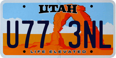 UT license plate U773NL