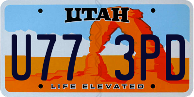 UT license plate U773PD