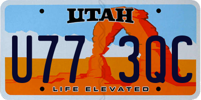 UT license plate U773QC