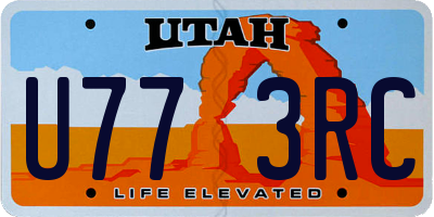 UT license plate U773RC