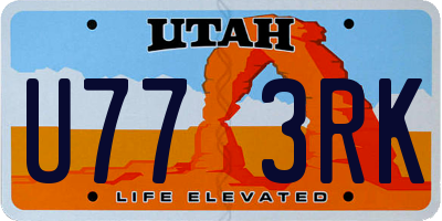 UT license plate U773RK