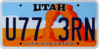 UT license plate U773RN