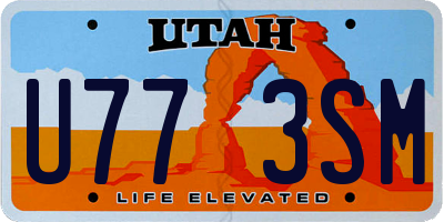 UT license plate U773SM