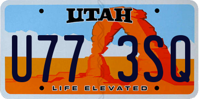 UT license plate U773SQ