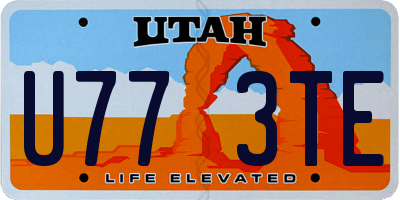 UT license plate U773TE