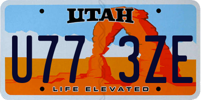 UT license plate U773ZE